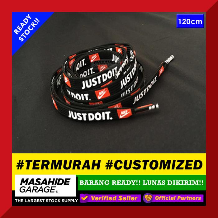JUST DO IT LACES BLACK NIKE LIMITED SHOELACES TALI SEPATU HITAM 120cm
