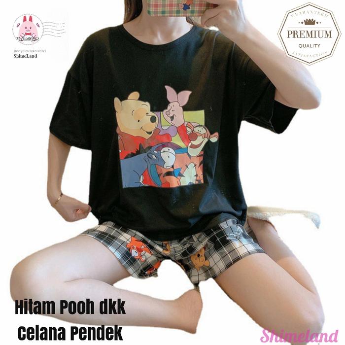 Baju Tidur Celana Pendek Series Pooh Dumbo Piyama Korean Style