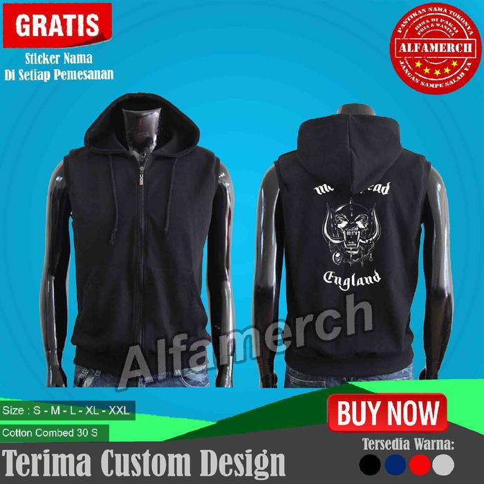 Jaket Rompi Sweater Vest Hoodie Zipper MOTOR HEAD MOTORHEAD KEREN