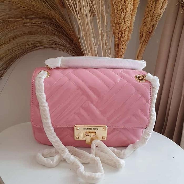 mk peyton medium carnation glossy original