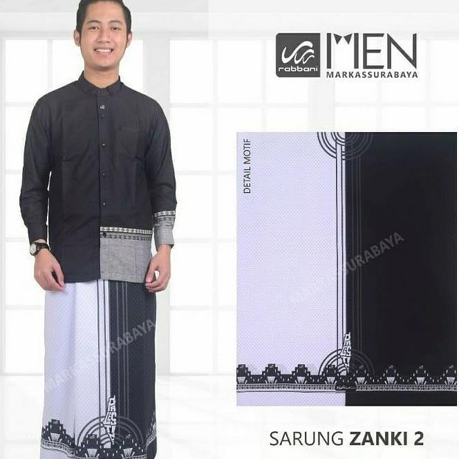 sarung zanki 2 - sarung rabbani - sarung hitam putih palestine robani