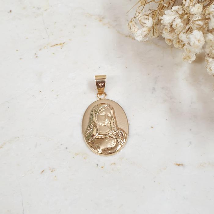 Liontin bunda maria emas 70%/16K