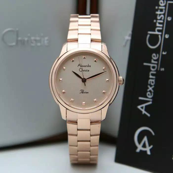 Jam Tangan Alexandre Christie Wanita AC 2838 Rosegold Original