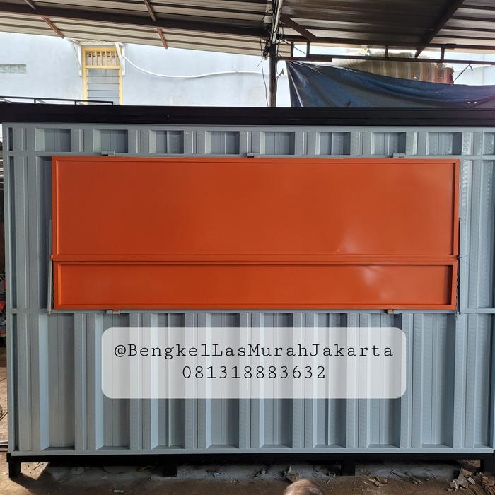 Booth Semi Container / gerobak kontainer knockdown 3x1.5x2