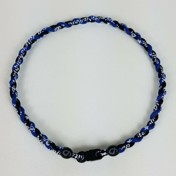 PHITEN TORNADO TITANIUM NECKLACE KALUNG PHITEN NAVY BLACK 18''