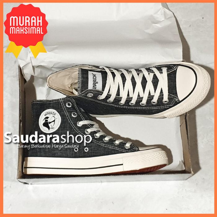 Sepatu Warrior Helios Black HC / Sepatu Warrior Helios Hitam HIGH