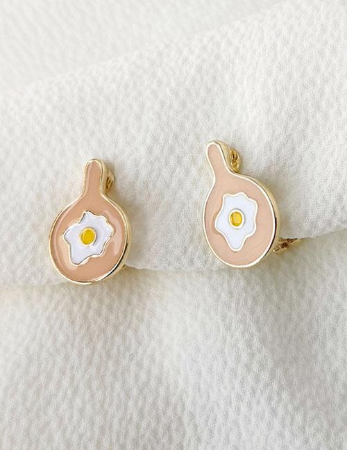 LRC Anting Jepit Fashion Pink (pan Type) Glazed Cat Flower K33212