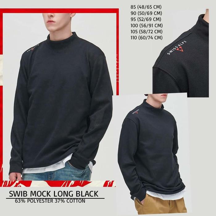 Sweatshirt SWIB Mock Neck LongSleeves Black Swib