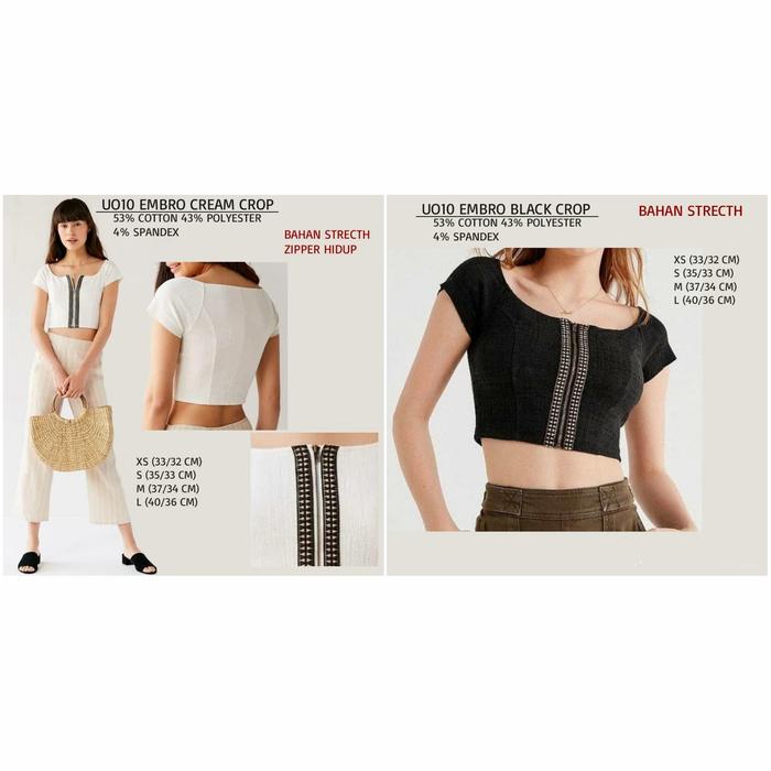 Blouse Urban Outfitters Embro Crop Top UO10