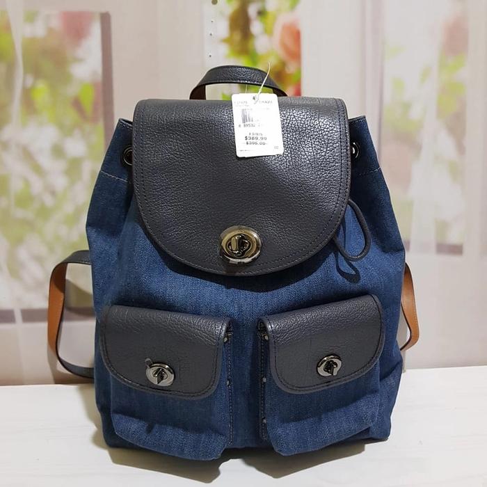 backpack large coach denim original