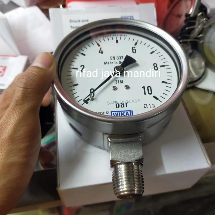 manometer wika pressure 10bar full stainless