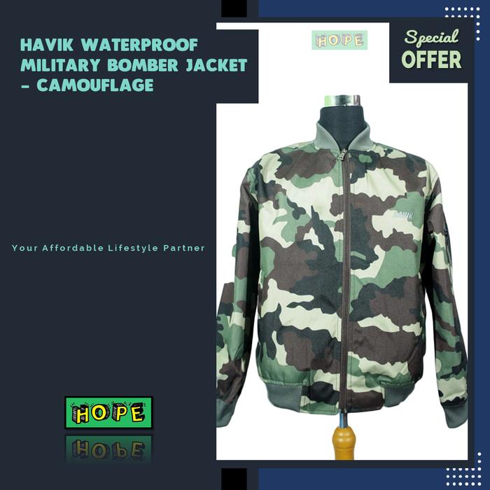 Original BNWOT Havik Waterproof Military Bomber Jacket - Camouflage