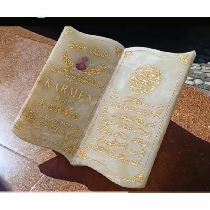 warna emas tembus maesan bahan batu onyx ! model buku ! kaligrafi arap