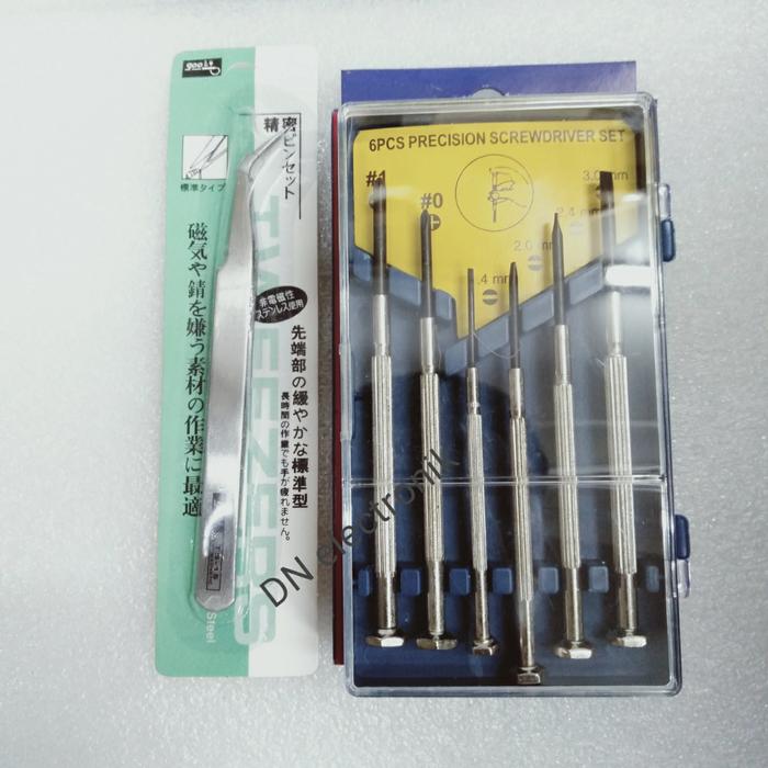 promo obeng jam+pinset bengkok obeng kacamata obeng isi 6 set bagus