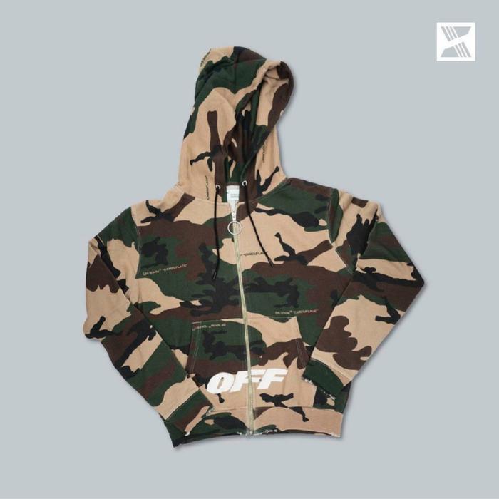 Off White FW 18 Camo Zip Hoodie 100% Original