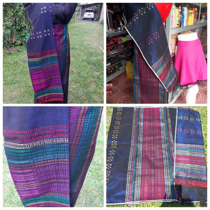 TERBARU SONGKET PUCCA BINTIK TENUN TANGAN TARUTUNG NAVY KEPALA PINK
