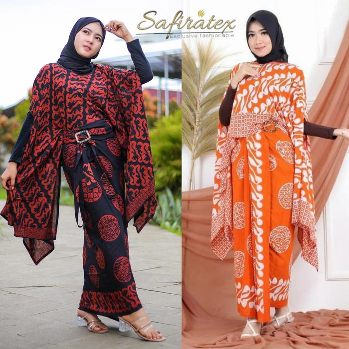 Setelan Batik modern Paris Set Batwing Lilit Batik set batik kondangan