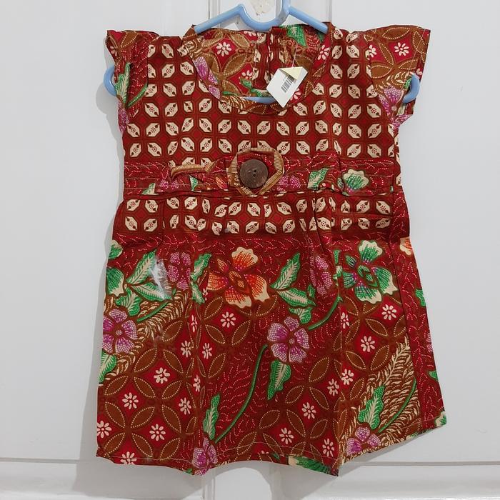 DRESS BATIK BAY PEREMPUANI BUNGA BUNGA COKLAT