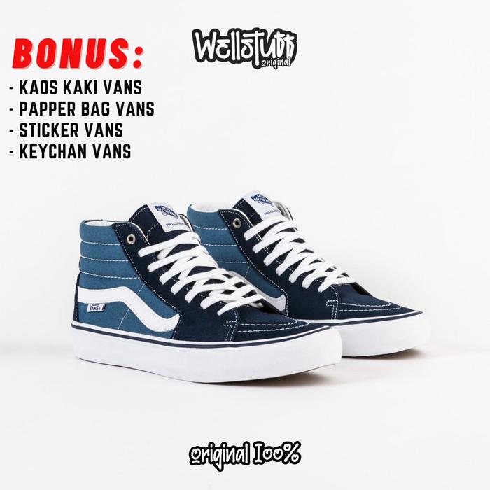 VANS SK8 HIGH PRO NAVY ORIGINAL VANS SK8 HI PRO NAVY WHITE ORIGINAL