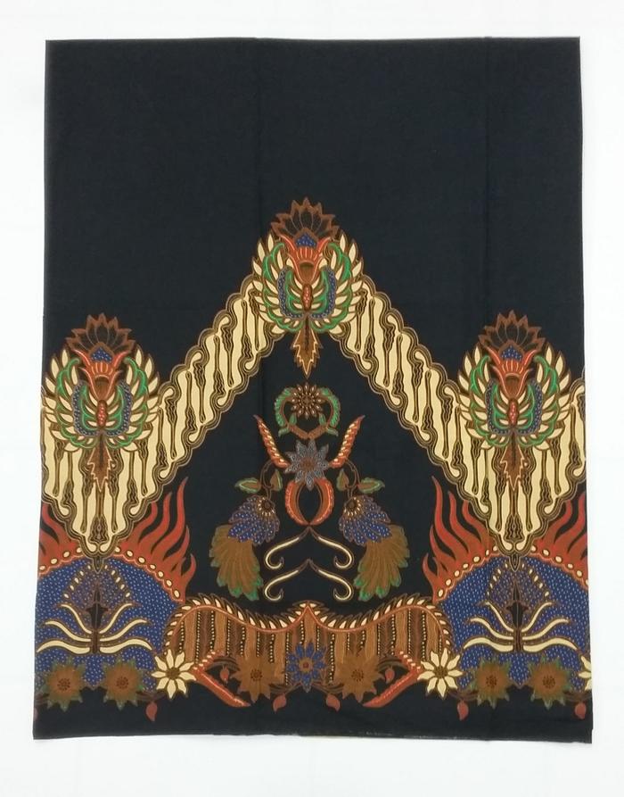 Kain Batik Jarik Selendang Bahan Katun SJ 111 Parang Polos Hitam Biru