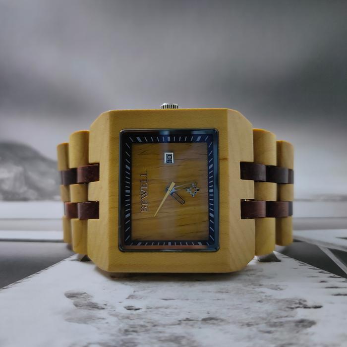 Jam Tangan Bewell Bahan Kayu