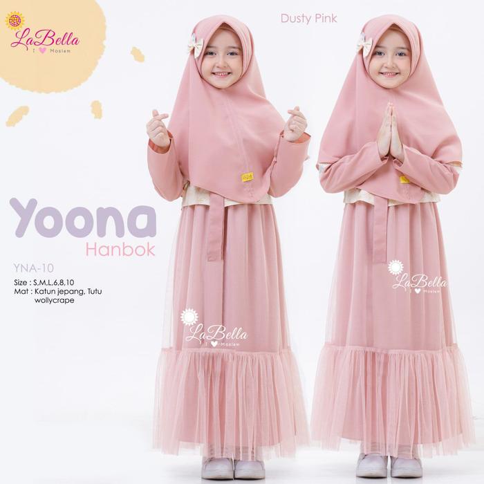 YNA 10 LS Baju Muslim Gamis Anak LaBella Hanbok Yoona Dusty