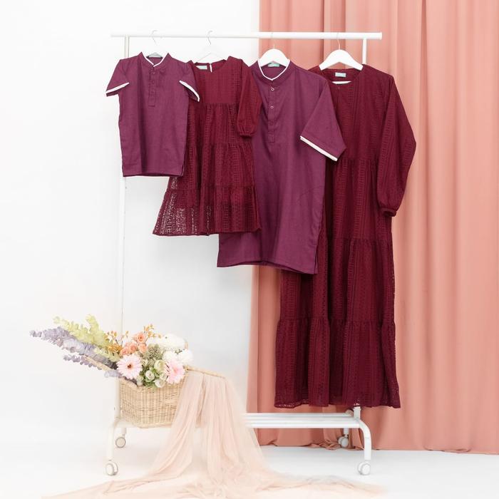 Family Set Mahagita Baju Sarimbit Gamis Mama dan Anak