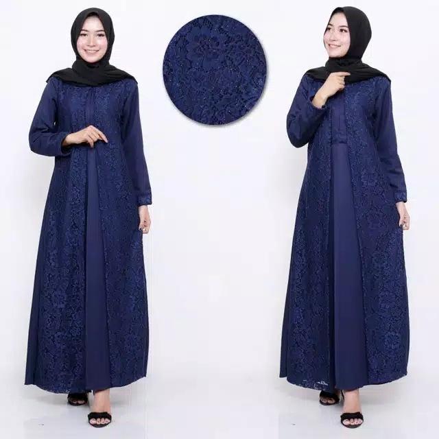 GAMIS HENA BROKAT KEBAYA DRESS MOSCREPE PREMIUM