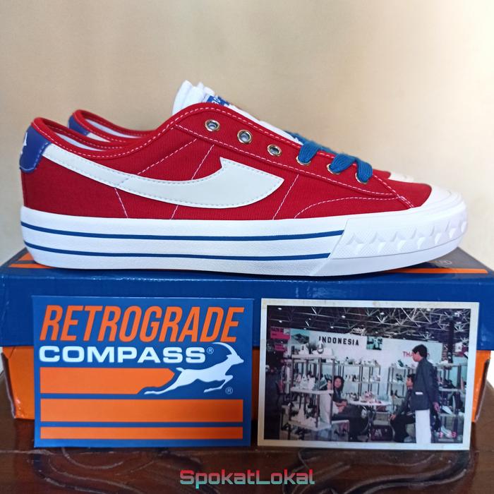 Sepatu Compass Retrograde Retailer Low Red/Blue Size 39 40 41 42 43 44