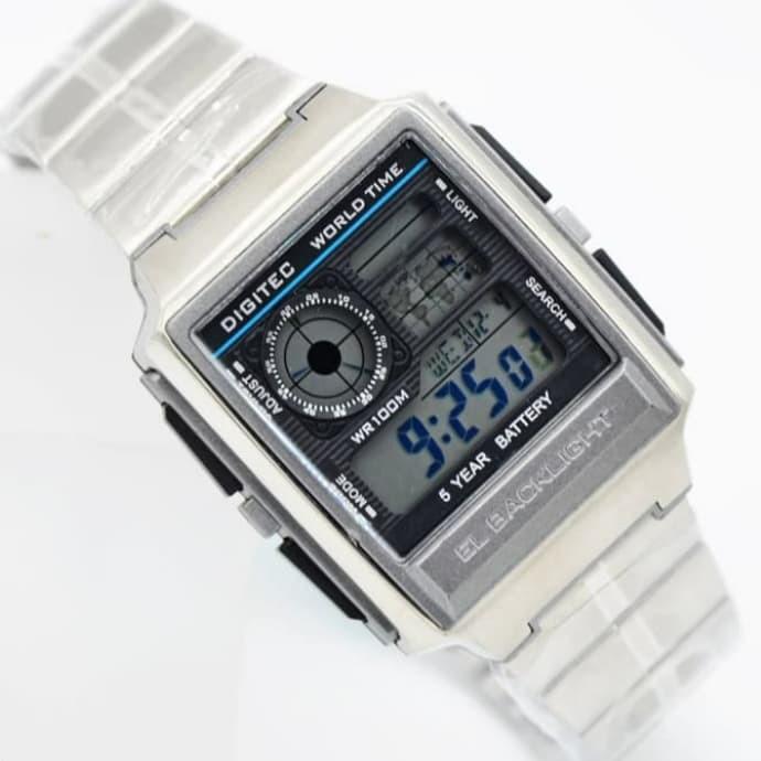 Jam Tangan Digitec DG-3078 Digital World Time Original Stainless Steel