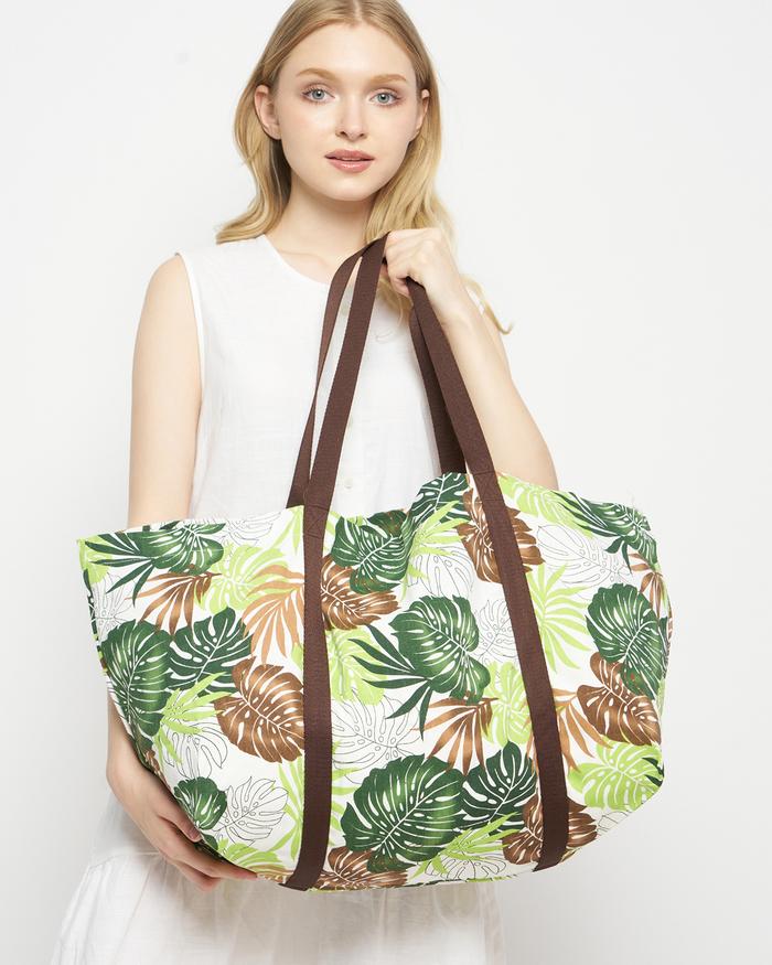 Tas Belanja Jumbo Kanvas Lapaxa Palm Monstera