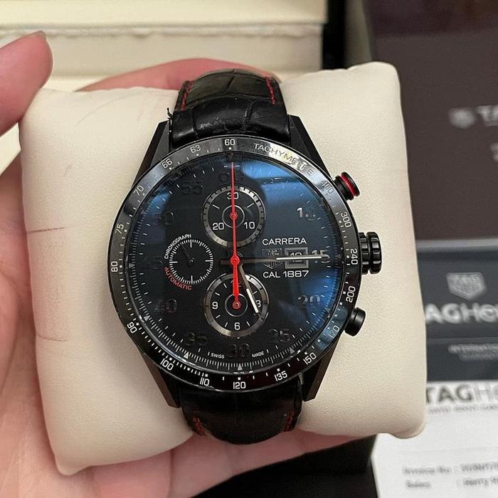 tag heuer carrera cal 1887 black pvd chrono automatic original