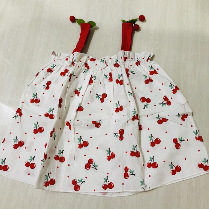 [Preloved] Lamitto Girls top red cherry size 4-6Y