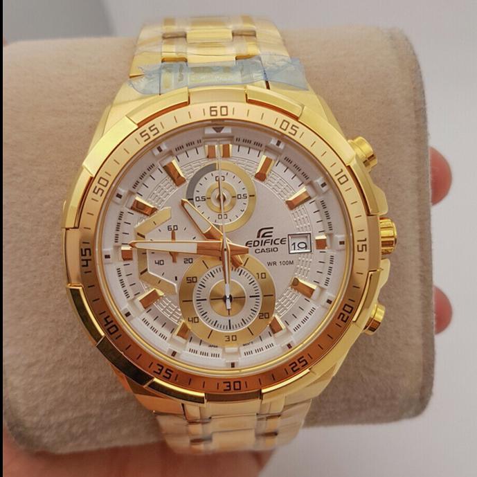 Jam Tangan Pria Casio Edifice Efr-539 Chrono Rantai Full Gold