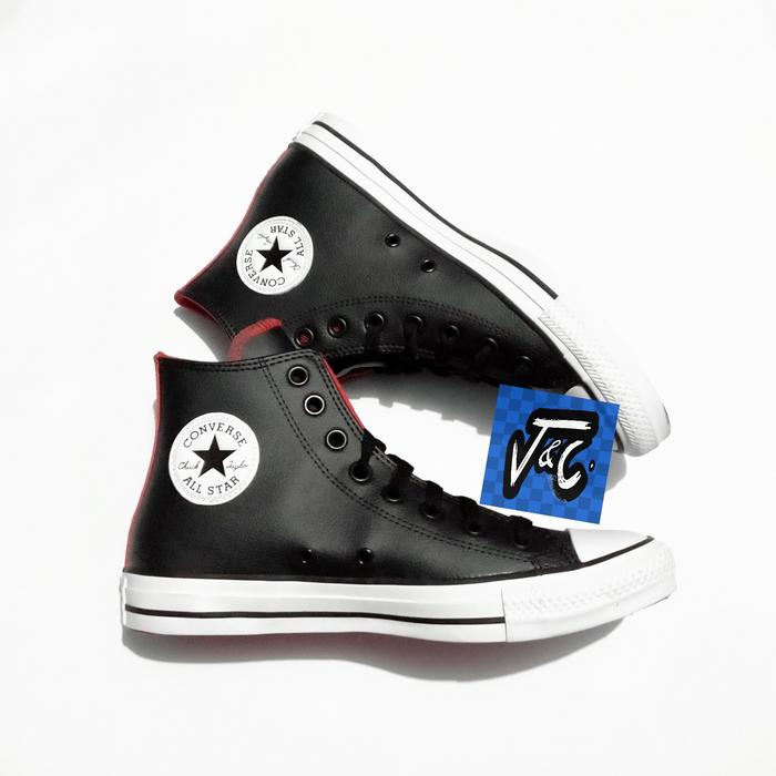 Sepatu Converse Chuck Taylor All Star Hi Leather Black University