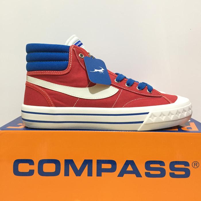 Sepatu Compass Retrograde High Red White [BNIB] Edisi Retailer - 42