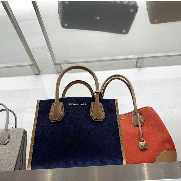 MICHAEL KORS BAG TOP HANDLE CANVAS NAVY