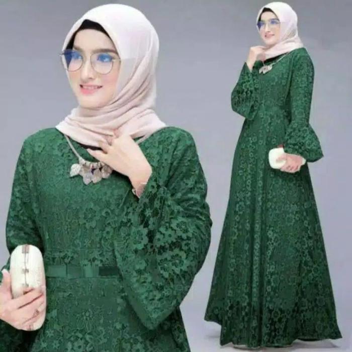 GAMIS MAXI YUNITA / GAMIS BROKAT BUSANA MUSLIM / GAMIS PESTA /