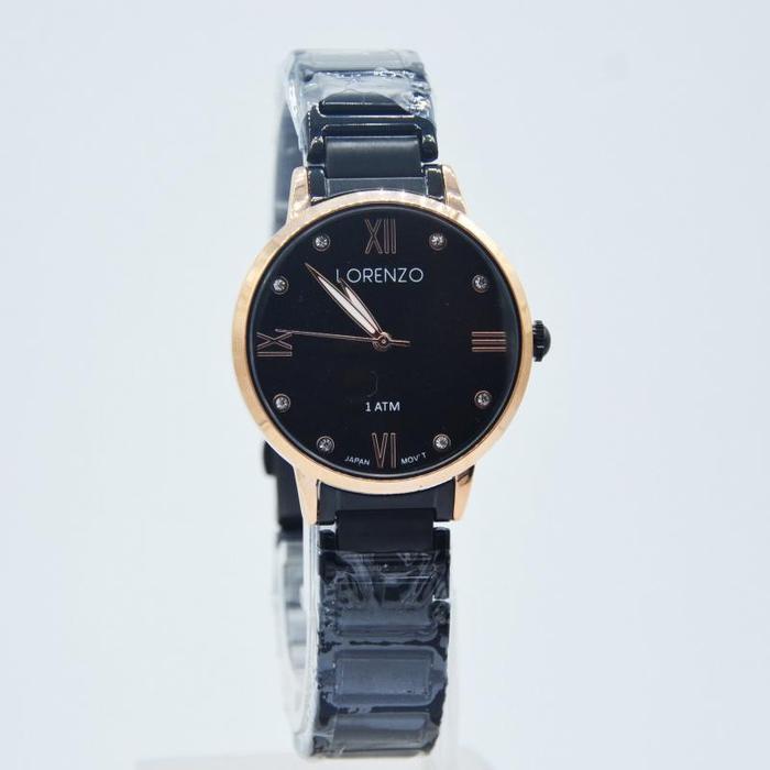 Lorenzo 7105 Black RoseGold Original & Garansi