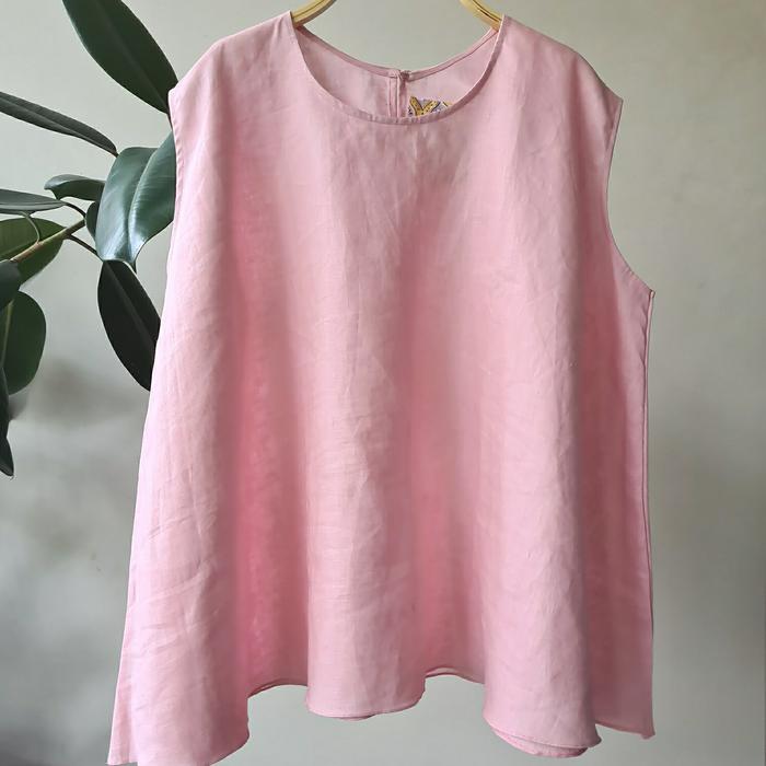 Nilu Top/Baju Linen/Linen Top/Atasan Linen/Sleeveless Top