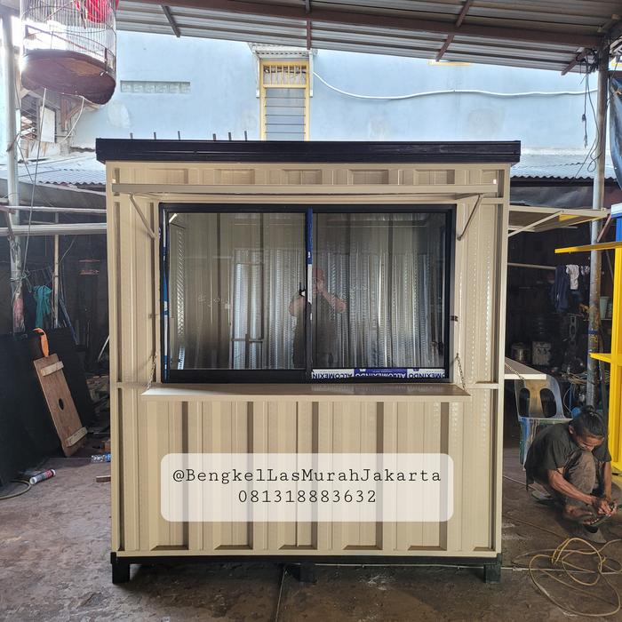 Booth Container / Gerobak Kontainer Knockdown 2x1.5x2