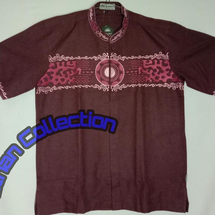 Al-Fajri Baju Koko Pria Bordir Exclusive L Ungu