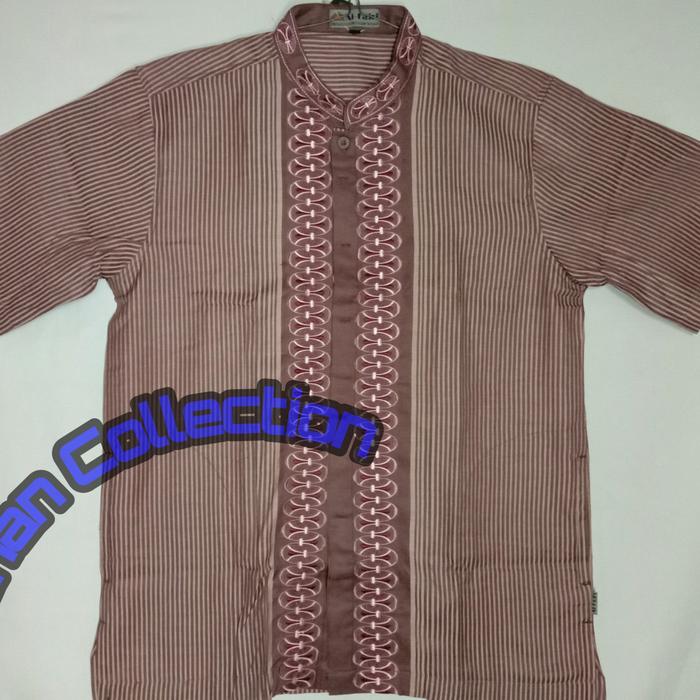 Al-Fajri Baju Koko Pria Exclusive Bordir L Merlot