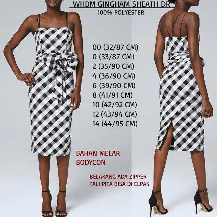 Dress WHBM Gingham Sheath Maxi