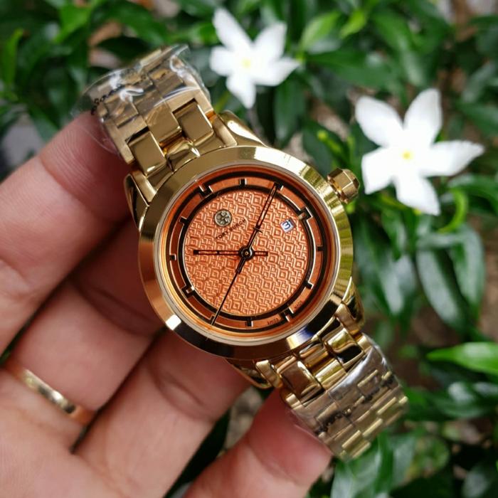 Jam Tangan Wanita Tory Burch TBW1012 TBW 1012 Steel Gold Original 28mm
