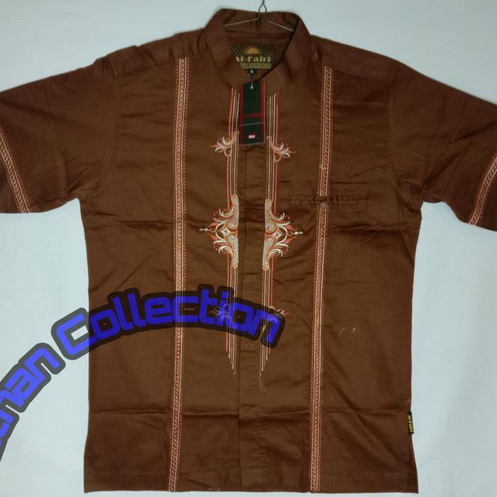 Al-Fajri Baju Koko Pria Model Coklat Pramuka M