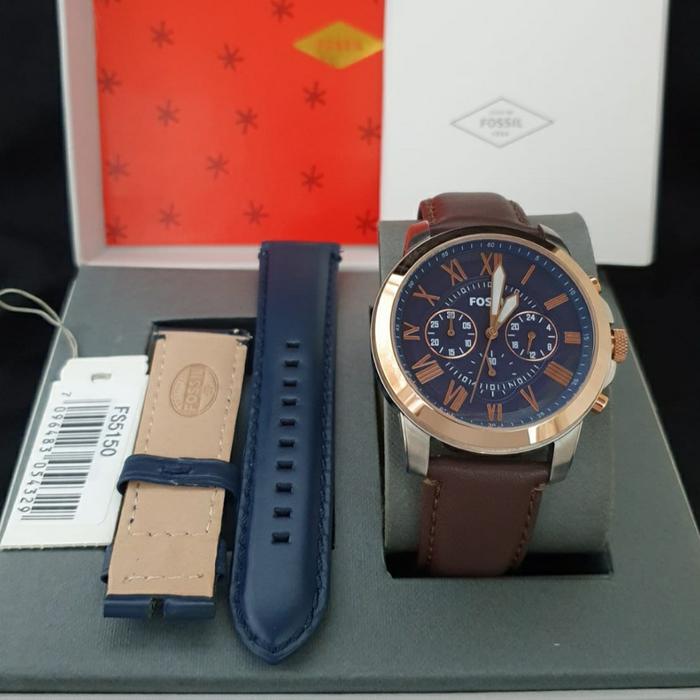 Jam Tangan Pria Fossil Grant FS 5210 5271 5297 5150 4990 Fullset Tali
