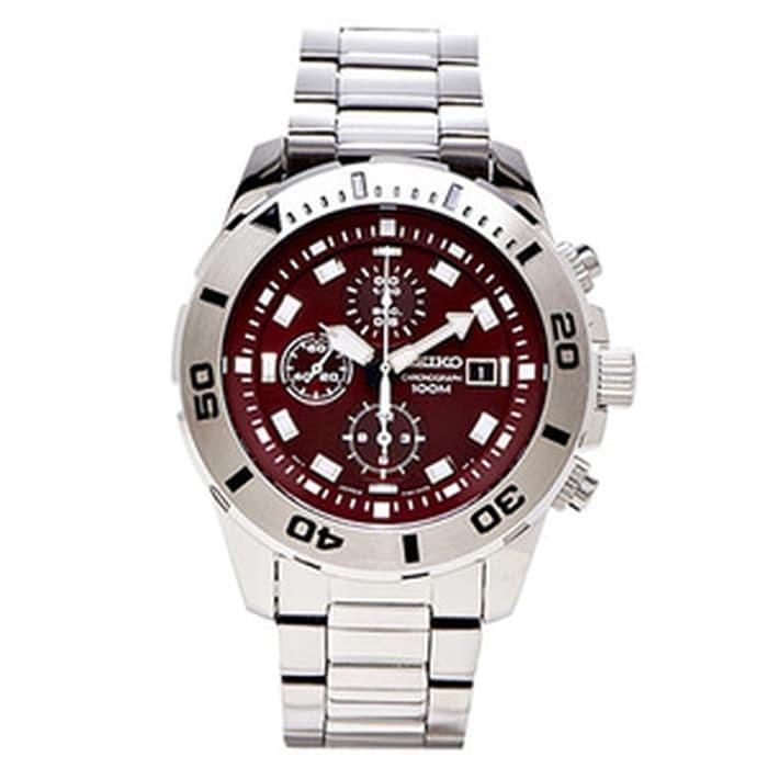 Seiko Quartz SNDE15P1 Chronograph Maroon Dial SNDE15