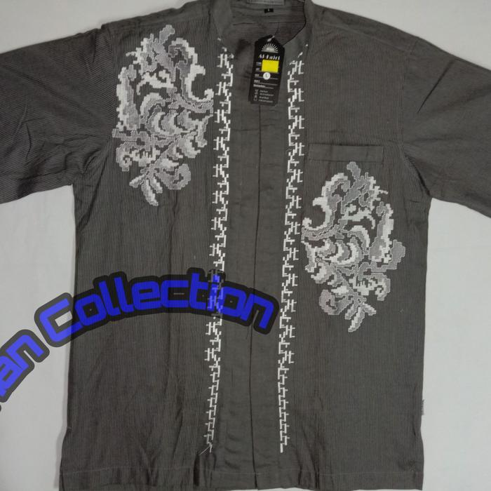 Al-Fajri Baju Koko Pendek Exclusive L Abu Tua