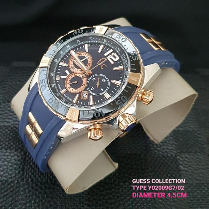 Jam Tangan Pria Guess Collection GC Y02009G7 - 02 Rubber Ori BM 45mm
